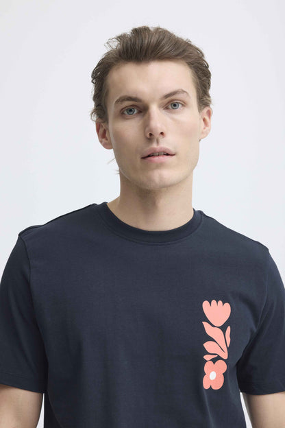 T-shirt Blend He BHSUN FLOWER SENSE - Blu Navy - 20720488