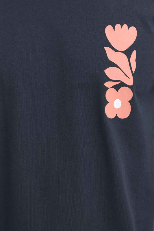 T-shirt Blend He BHSUN FLOWER SENSE - Blu Navy - 20720488