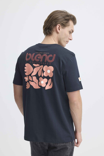T-shirt Blend He BHSUN FLOWER SENSE - Blu Navy - 20720488