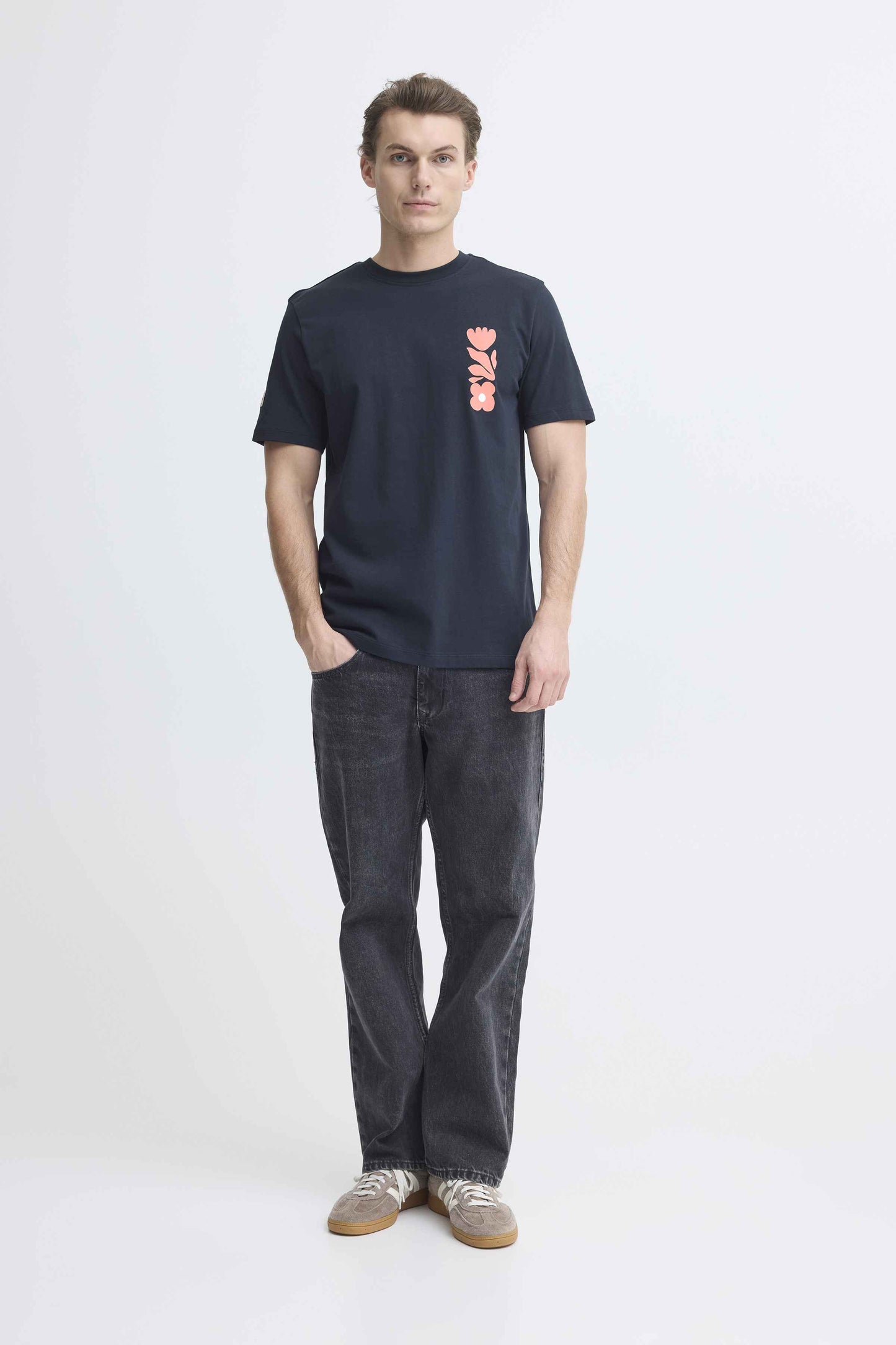 T-shirt Blend He BHSUN FLOWER SENSE - Blu Navy - 20720488