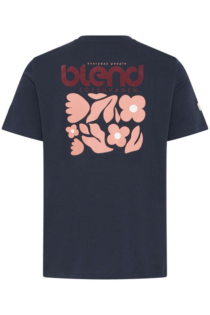 T-shirt Blend He BHSUN FLOWER SENSE - Blu Navy - 20720488