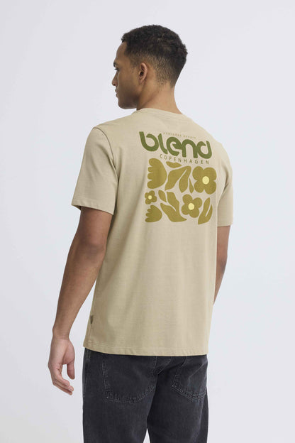 T-shirt Blend He BHSUN FLOWER SENSE - Beige - 20720488-900004705