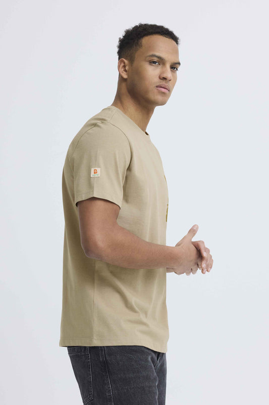 T-shirt Blend He BHSUN FLOWER SENSE - Beige - 20720488-900004705