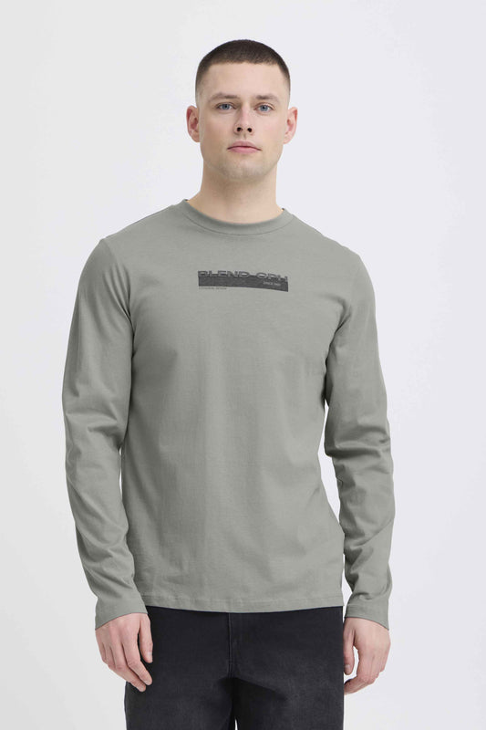 T-shirt Manica Lunga Blend He BHKEMUEL - Grigio Melange - 20720496