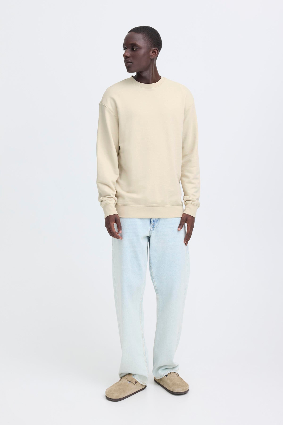 Felpa Blend He BHBRODY Crew Sweatshirt COTONE FRENCH TERRY - Beige - 20720214-141107