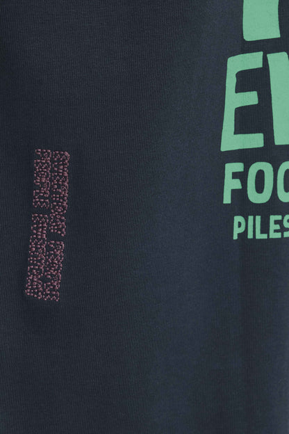 T-shirt Blend He BHSUN SENSE MUSIC - Blu con Stampa Verde - 20720515