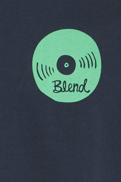 T-shirt Blend He BHSUN SENSE MUSIC - Blu con Stampa Verde - 20720515