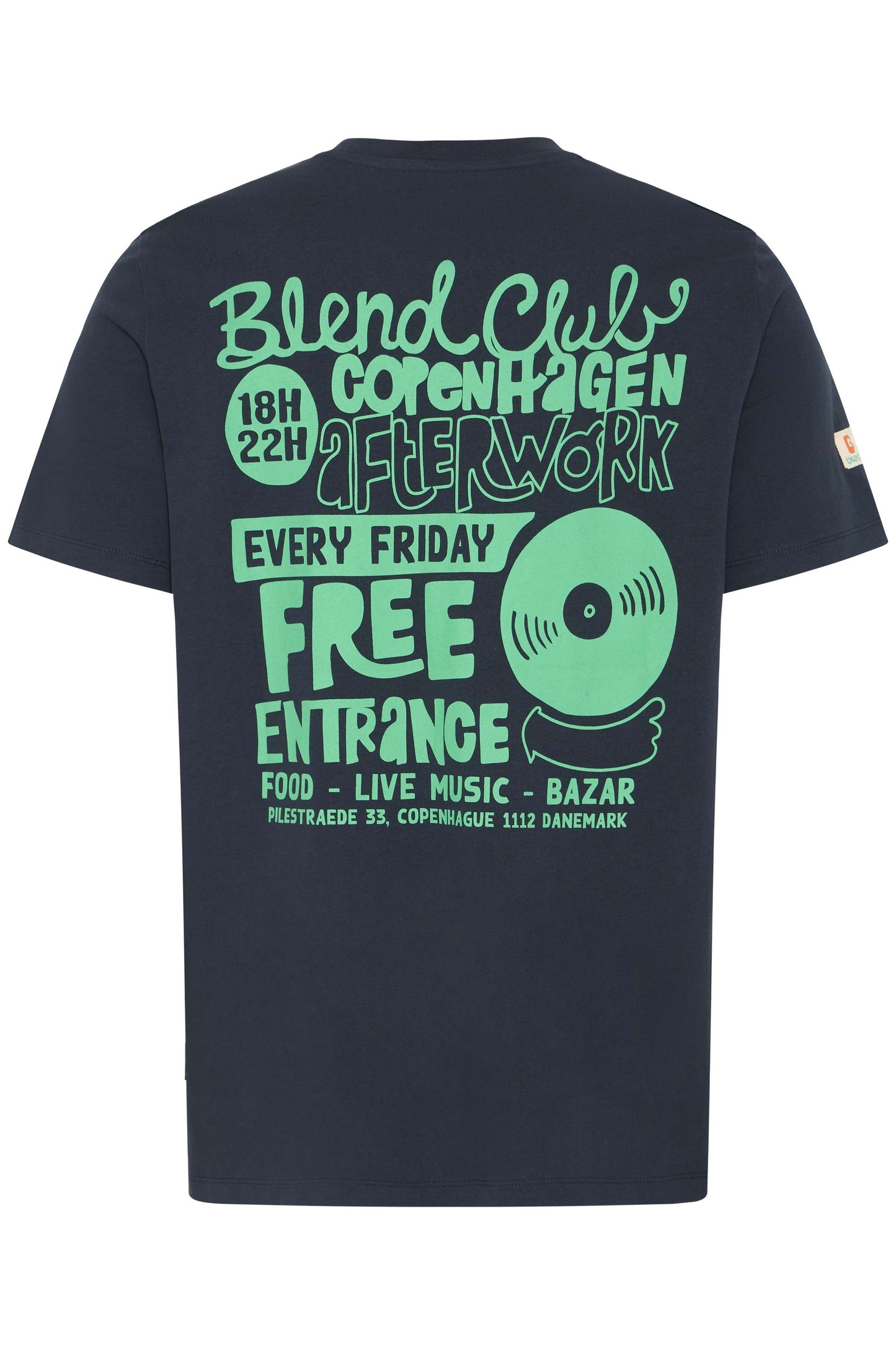T-shirt Blend He BHSUN SENSE MUSIC - Blu con Stampa Verde - 20720515