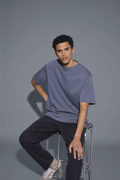 T-shirt Blend He BHFISHER Oversize - Grigio Antracite - 20718772-193910