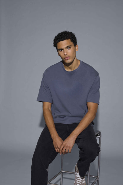 T-shirt Blend He BHFISHER Oversize - Grigio Antracite - 20718772-193910