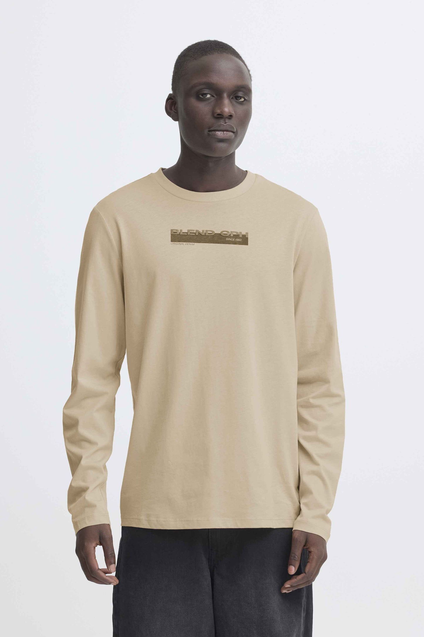 T-shirt Manica Lunga Blend He BHKEMUEL Graphic - Beige - 20720496