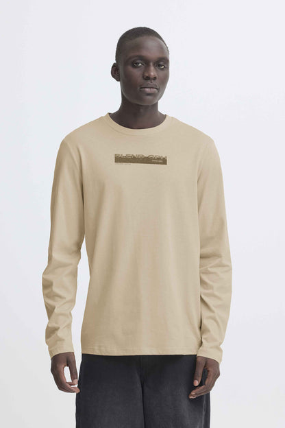 T-shirt Manica Lunga Blend He BHKEMUEL Graphic - Beige - 20720496