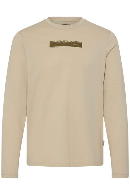 T-shirt Manica Lunga Blend He BHKEMUEL Graphic - Beige - 20720496