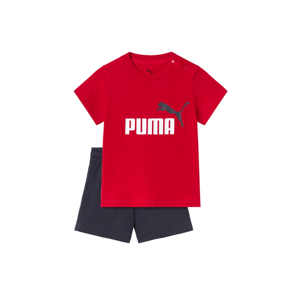 PUMA Essentials Set Neonato Rosso/Blu - T-shirt e Pantaloncini (686285-11)