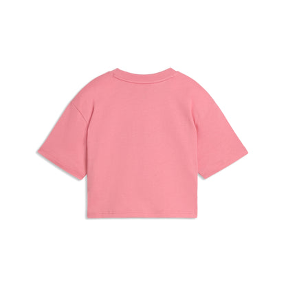 Puma ess 2 color logo tee - t-shirt ragazza rosa (686071-25)