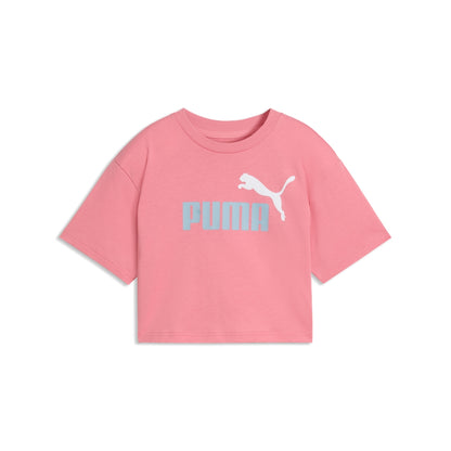 Puma ess 2 color logo tee - t-shirt ragazza rosa (686071-25)
