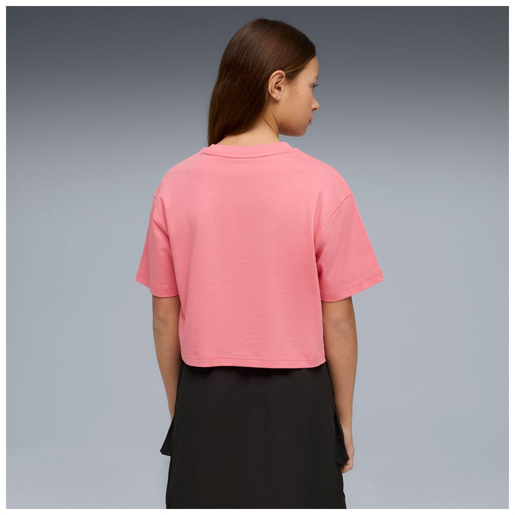 Puma ess 2 color logo tee - t-shirt ragazza rosa (686071-25)