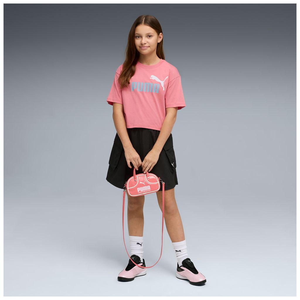 Puma ess 2 color logo tee - t-shirt ragazza rosa (686071-25)