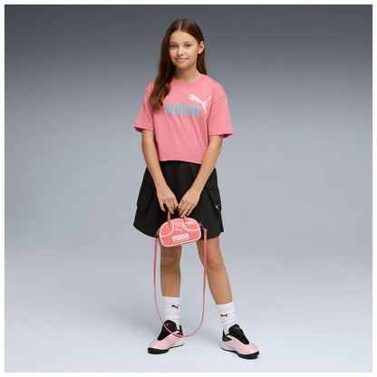 Puma ess 2 color logo tee - t-shirt ragazza rosa (686071-25)