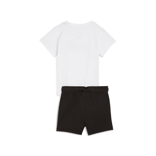 Completo puma minicats ess tee and shorts set inf - 686285-02 bianco nero