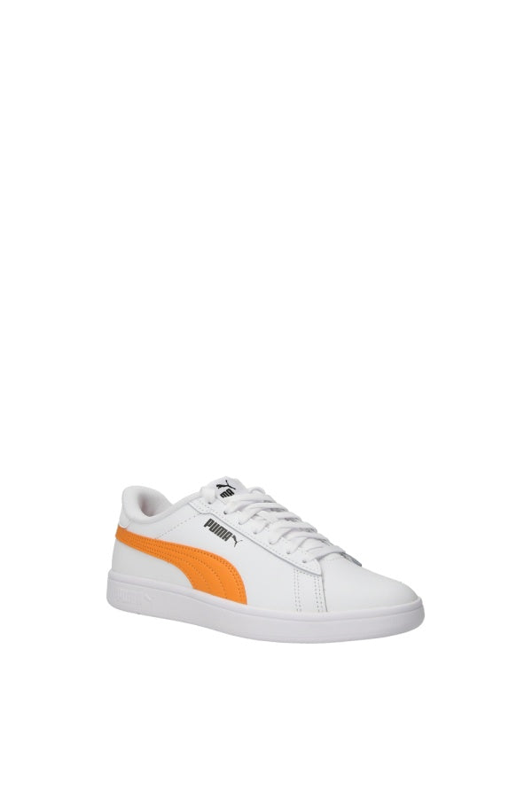 Scarpe puma smash 3.0 l jr - 392031-25 bianco arancione