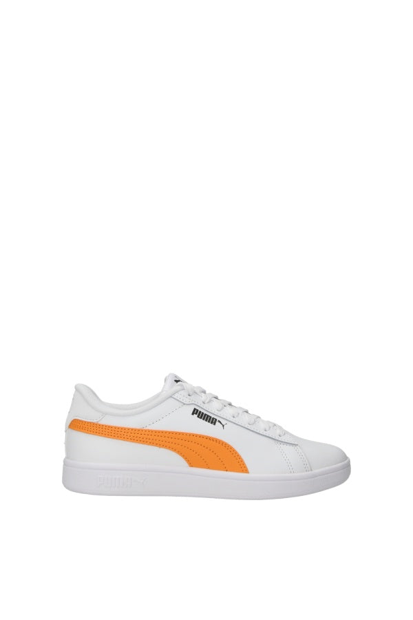 Scarpe puma smash 3.0 l jr - 392031-25 bianco arancione