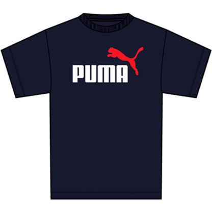Maglia puma ess 2 color no. 1 logo tee - 684708-19 blu navy