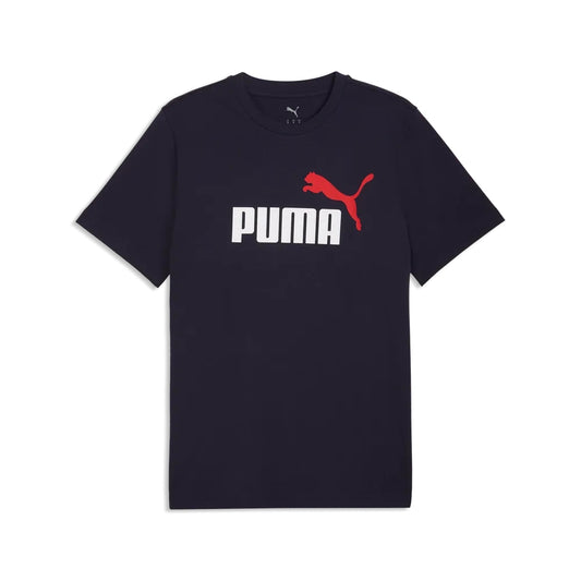 Maglia puma ess 2 color no. 1 logo tee - 684708-19 blu navy