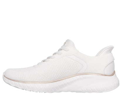 Scarpe skechers bobs squad chaos - current muse - 117497-wtgd bianco oro