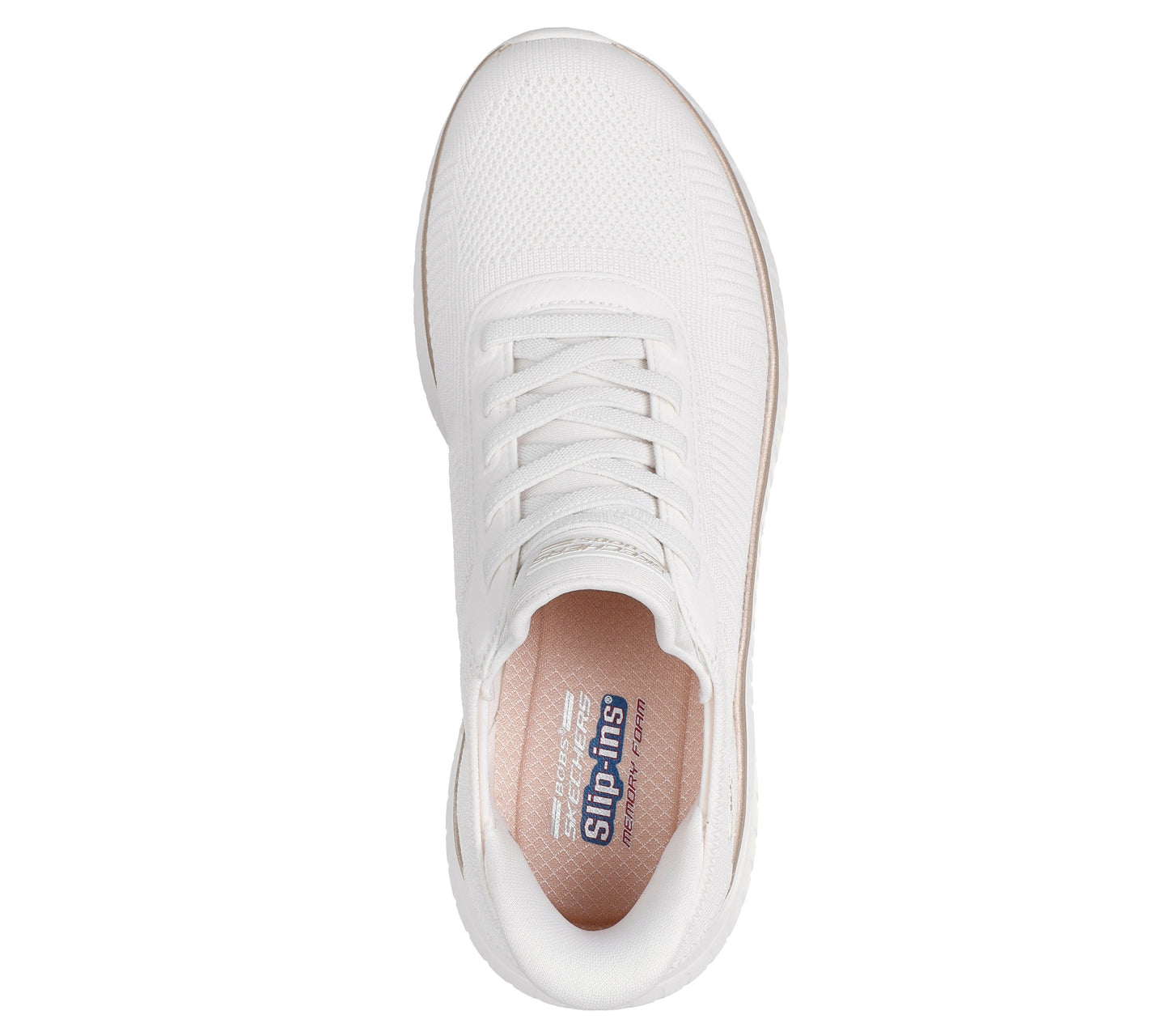 Scarpe skechers bobs squad chaos - current muse - 117497-wtgd bianco oro