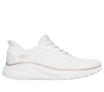 Scarpe skechers bobs squad chaos - current muse - 117497-wtgd bianco oro
