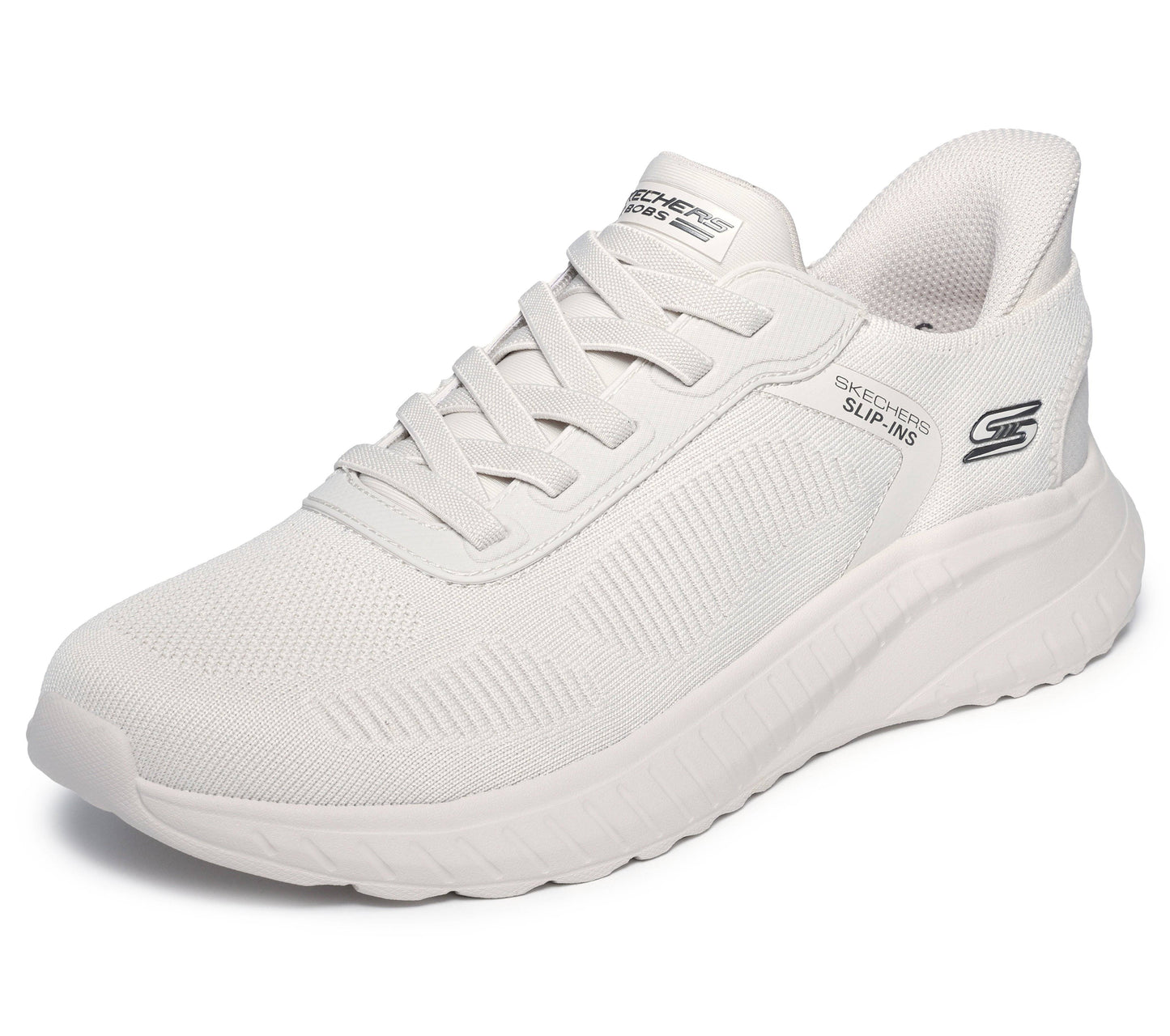 Scarpe skechers bobs squad chaos - solid step - 118312-ofwt bianco sporco