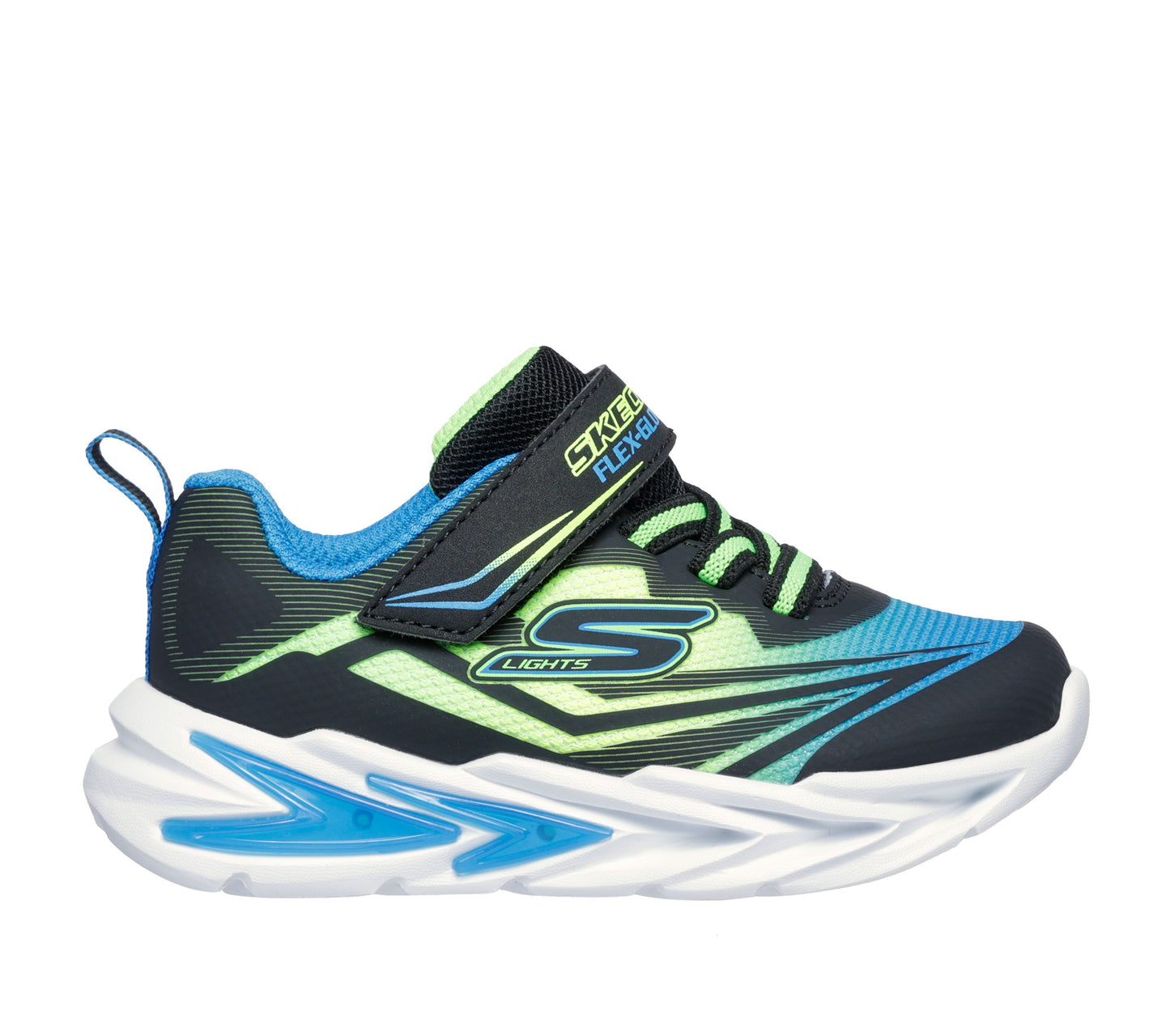 Scarpe skechers s lights-flex-glow ultra - 400139n-bblm nero lime