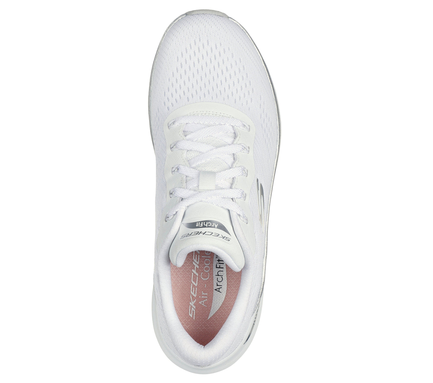 Scarpe skechers arch fit 2.0 - glow the distanc - 150067-wsl bianco argento