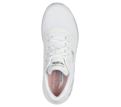 Scarpe skechers arch fit 2.0 - glow the distanc - 150067-wsl bianco argento