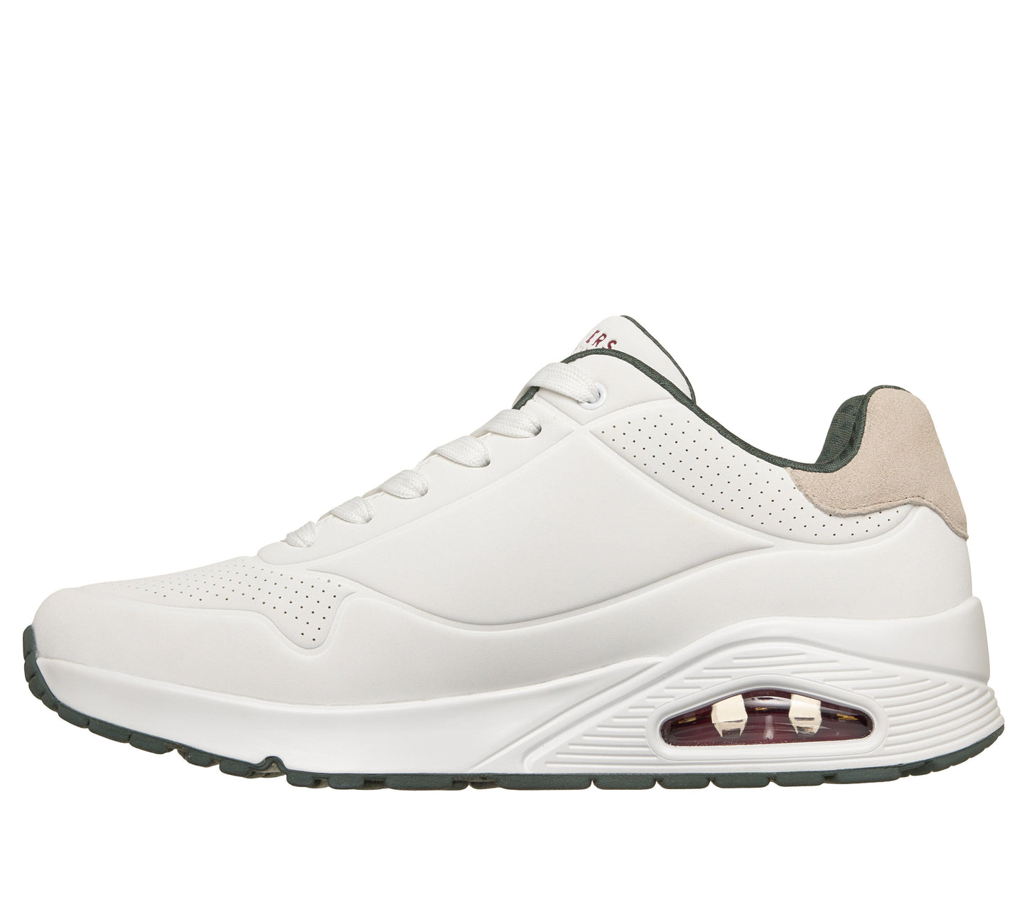 Scarpe skechers uno - suited on air - 183004-wgrn bianco verde