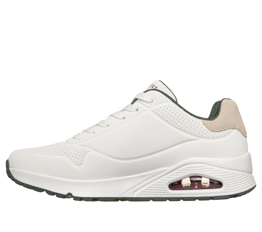 Scarpe skechers uno - suited on air - 183004-wgrn bianco verde