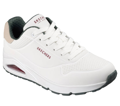 Scarpe skechers uno - suited on air - 183004-wgrn bianco verde