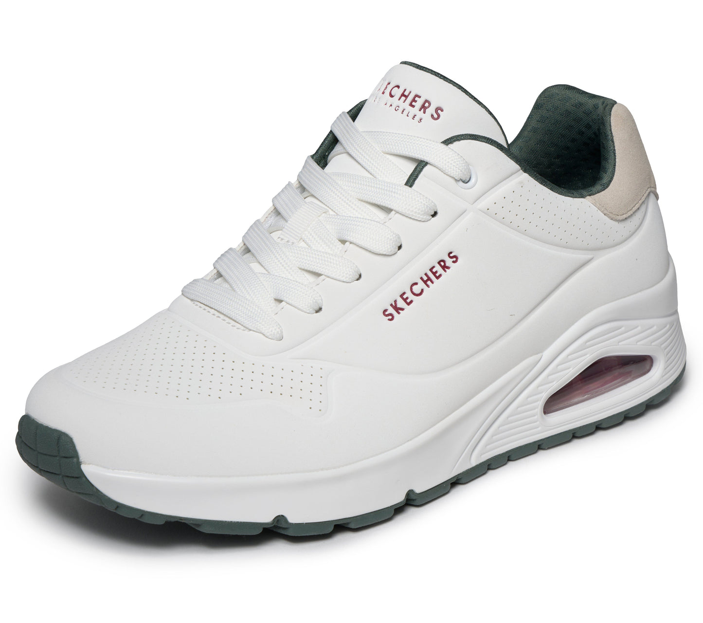 Scarpe skechers uno - suited on air - 183004-wgrn bianco verde