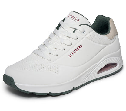 Scarpe skechers uno - suited on air - 183004-wgrn bianco verde