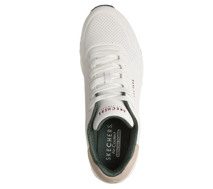 Scarpe skechers uno - suited on air - 183004-wgrn bianco verde