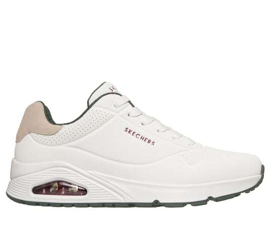 Scarpe skechers uno - suited on air - 183004-wgrn bianco verde