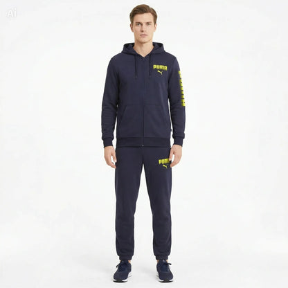 Tuta Puma Ess Graphic FZ Suit TR - 694945-16 Blu Navy