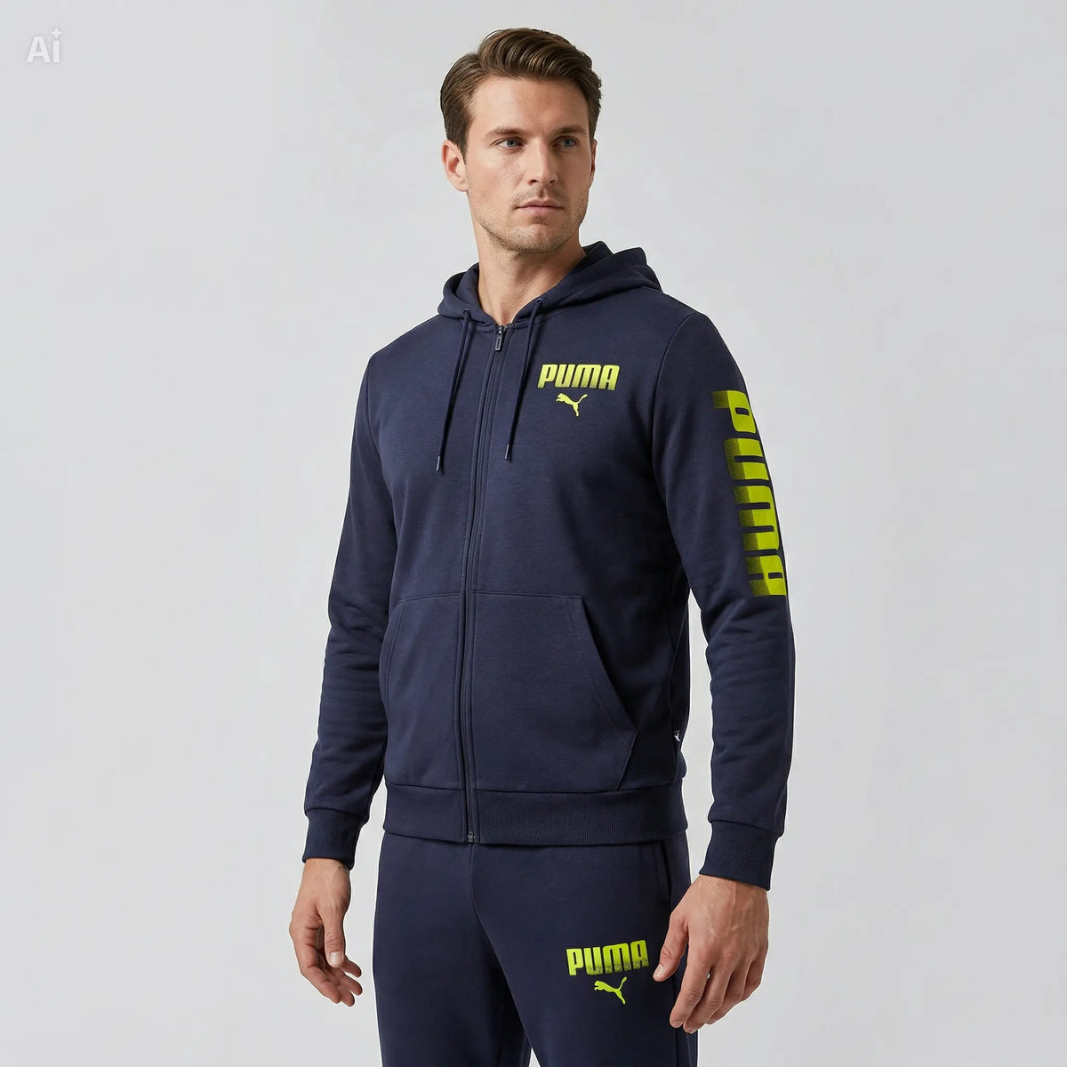Tuta Puma Ess Graphic FZ Suit TR - 694945-16 Blu Navy