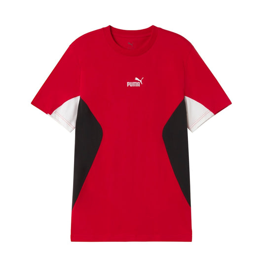 T-shirt Uomo Puma Ess Block Rossa e Nera - 691698-11