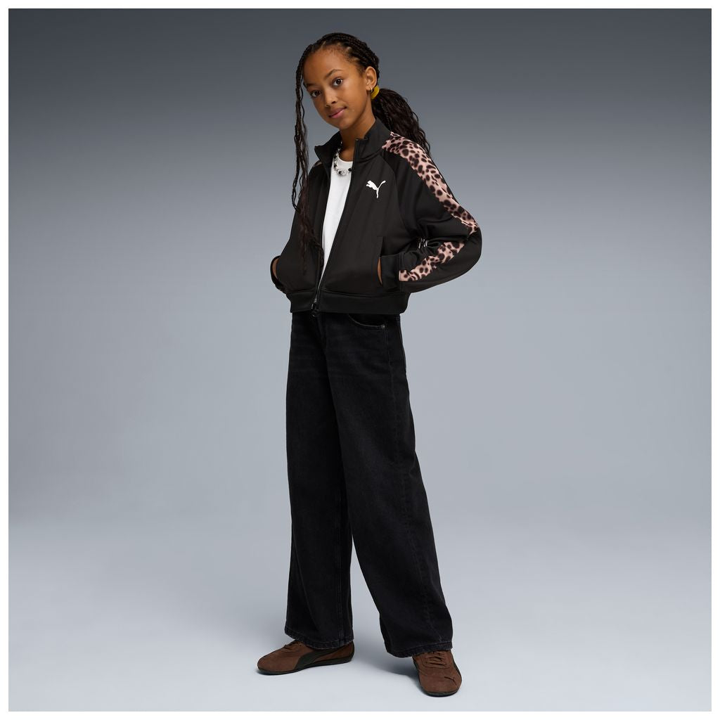 Giacca puma t7 animal track jacket - 635369-01 nero leopardato