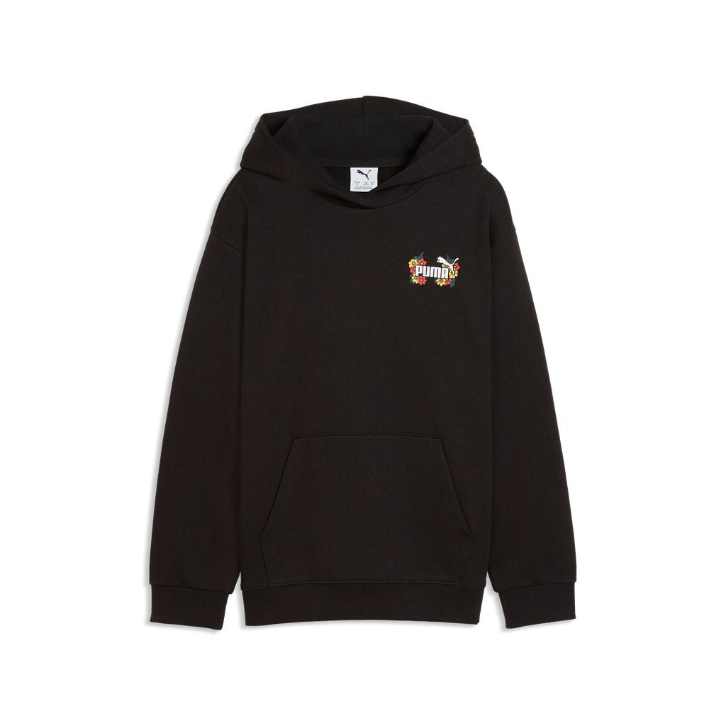 Felpa con cappuccio puma mid90s hoodie g - 691731-01 nero fiori
