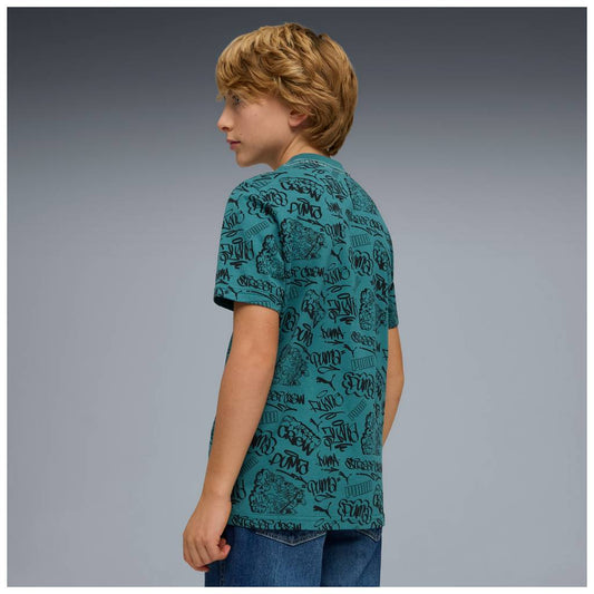 T-shirt puma mid 90s aop tee - 691749-41 verde ottanio graffiti