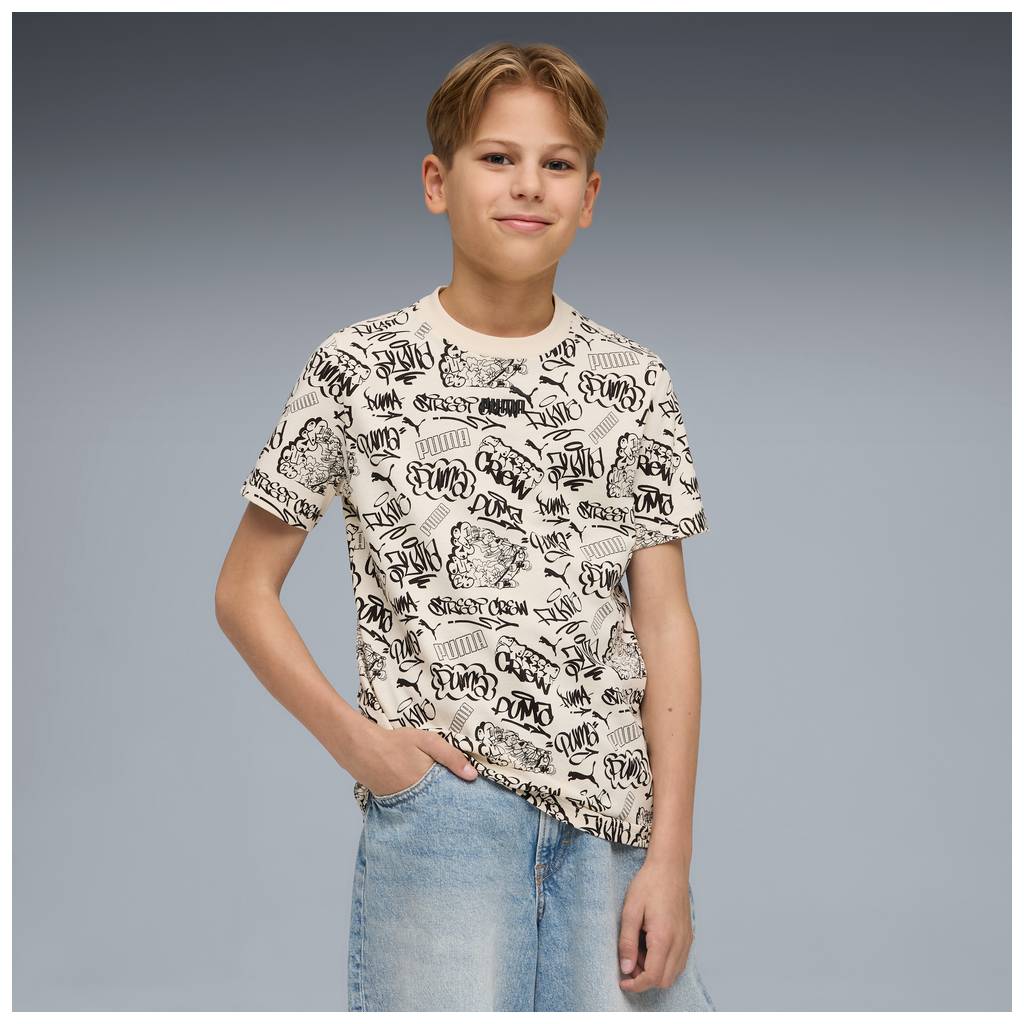 T-shirt puma mid90s aop tee - 691749-87 panna graffiti