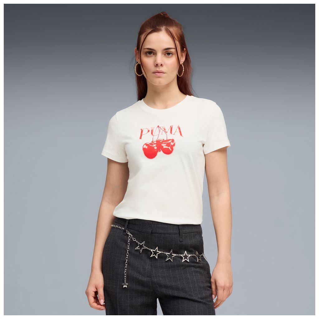 T-shirt puma graphics cherry tee - 691911-02 bianco ciliegie
